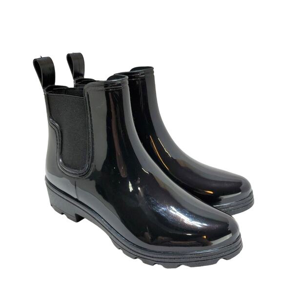 Capelli New York Boots Womens 10 Ankle Shiny Jelly Rain Winter Fall Shoes - Picture 1 of 13
